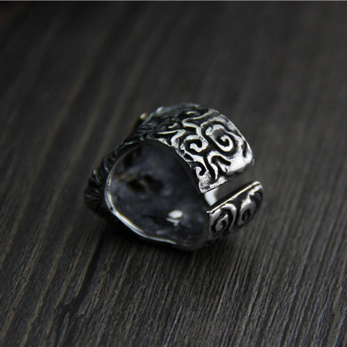 Heavy Real Solid 925 Sterling Silver Ring Mythical Monkey King Animals Punk Jewelry Open Size 9-12