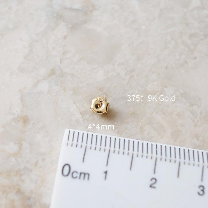 9K Solid Gold Ear Stud Earrings Wave Spoondrift Beautiful Jewelry