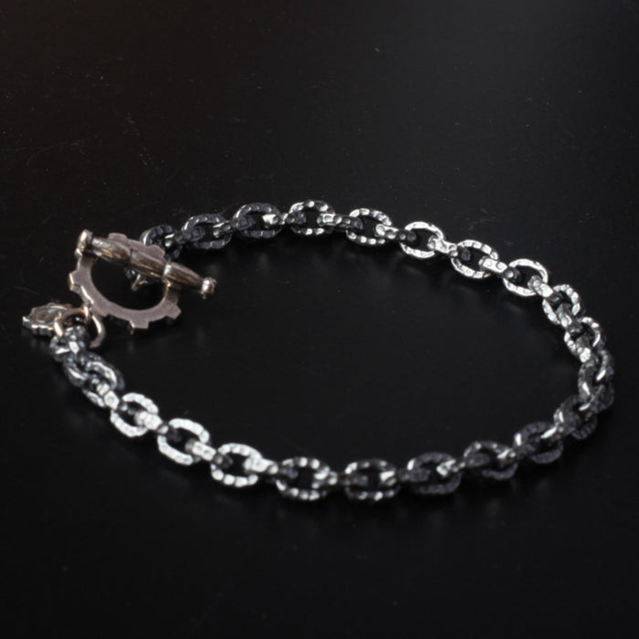 Men's Vintage Real Solid 925 Sterling Silver Bracelet Oval Link Chain Punk Jewelry 7.9"