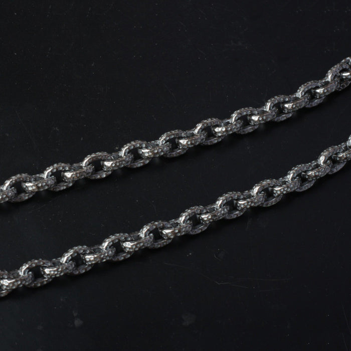 Men's Real Solid 925 Sterling Silver Bracelet Oval Link Chain Punk Jewelry 7.5" 8.3"