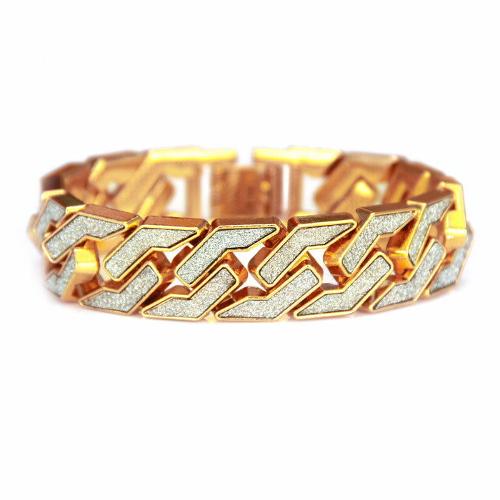 Fashion Hip Hop Diamond Bracelet Jewelry Miami Cuban Chain Gold Plated 7.3"-9.3"