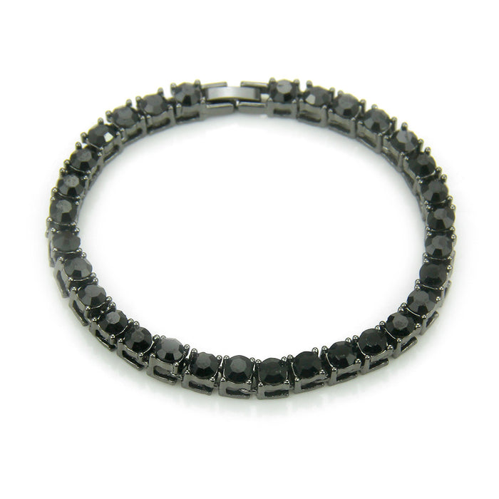 Fashion Hip Hop Diamond Bracelet Jewelry Tennis Chain Gold Plated 7.9"