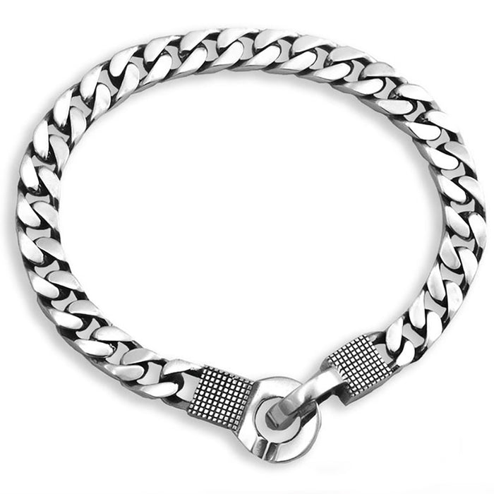 Real Solid 925 Sterling Silver Bracelet Miami Cuban Chain Fashion Punk Jewelry 6.7"-8.7"