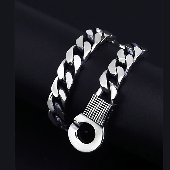 Real Solid 925 Sterling Silver Bracelet Miami Cuban Chain Fashion Punk Jewelry 6.7"-8.7"