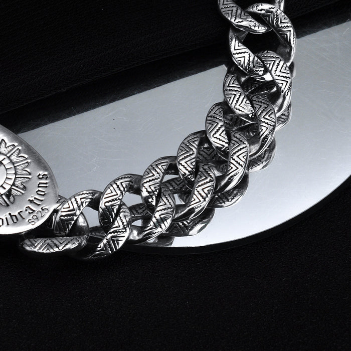 Huge Heavy Real Solid 925 Sterling Silver Bracelet Miami Cuban Chain Hip Hop Punk Jewelry 7.1"-9.4"