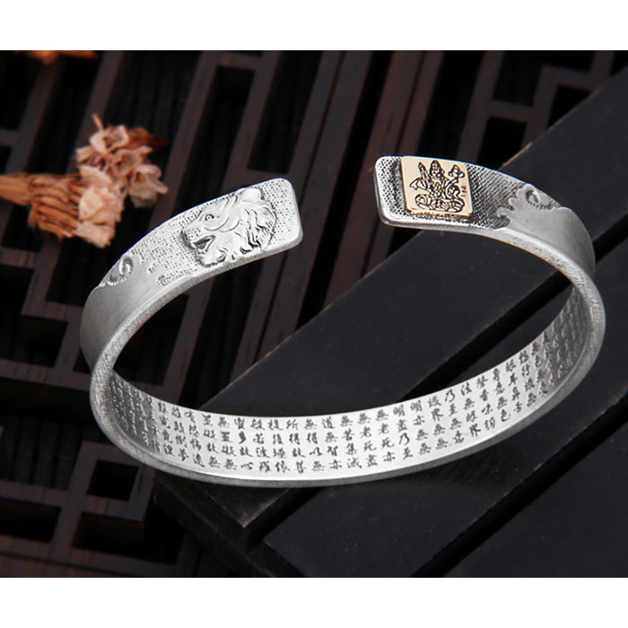 Real Solid 999 Fine Silver Cuff Bracelet Lection Religions Buddha 12 Animals Zodiac Open Bangle
