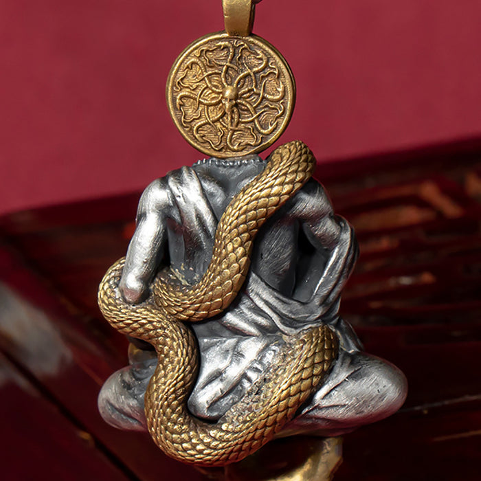 Real Solid 999 Fine Silver Pendants Snake Skull Buddha Religious Fashion Protection Jewelry