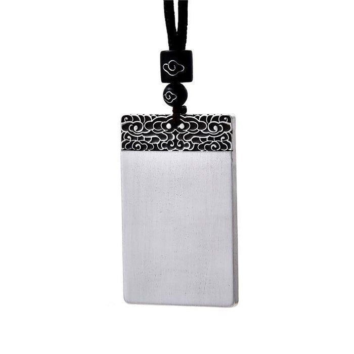 Real Solid 999 Sterling Silver Pendants Safe and Sound Protection Punk Jewelry Dog Tags