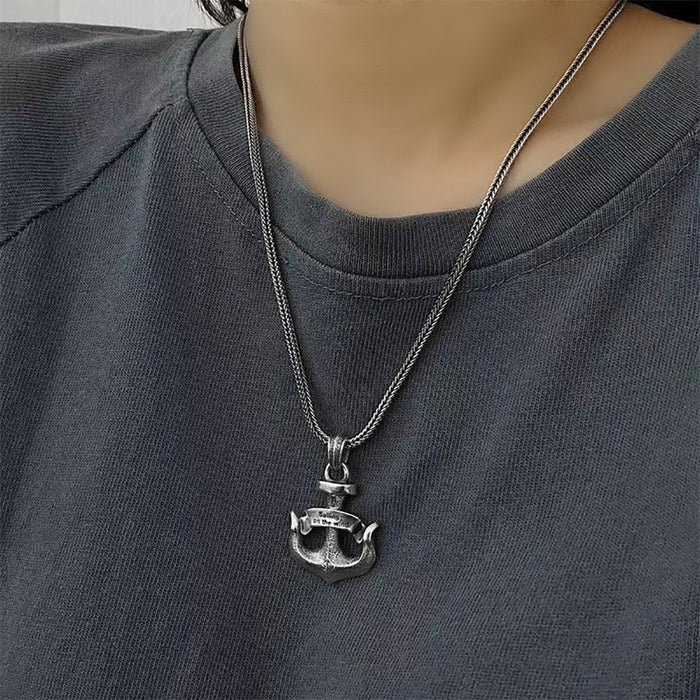 Real Solid 925 Sterling Silver Pendants Boat Anchor Arrow Punk Gothic Jewelry