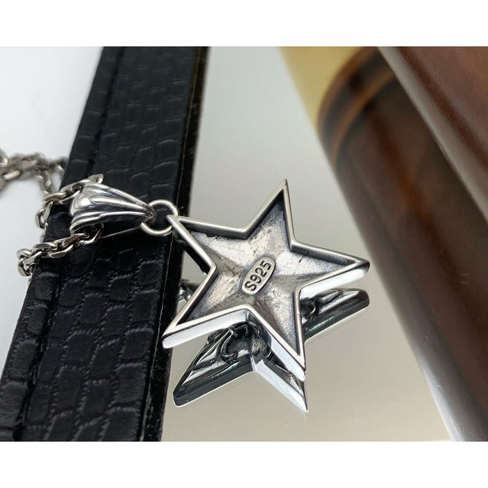 Real Solid 925 Sterling Silver Pendants Anchor Star Pentagram Punk Jewelry
