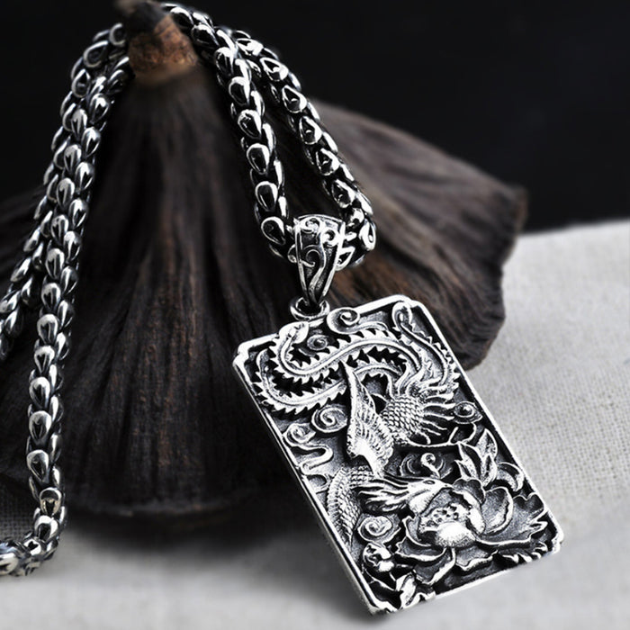 Real 925 Sterling Silver Pendants Phoenix Fantastic Beasts Jewelry