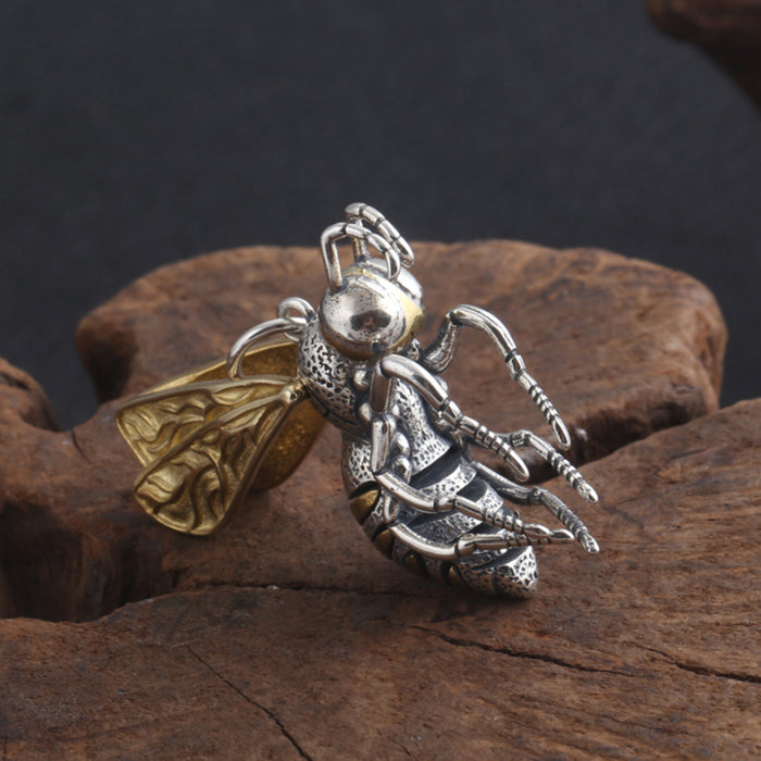 Men's Women's Real Solid 925 Sterling Silver Pendants Animal Bee Jewelry