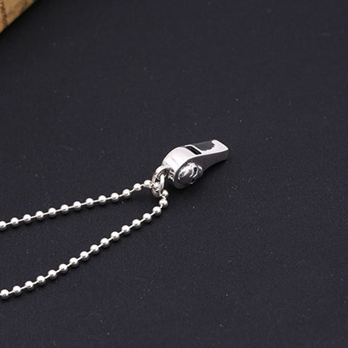 Men's Women's Real Solid 925 Sterling Silver Pendants Skull Whistle Polished