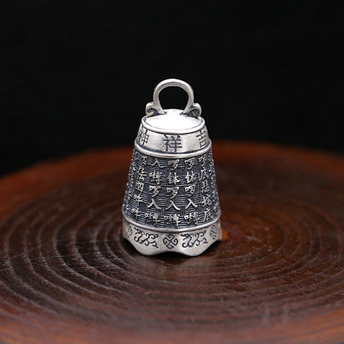 Men's Women's Real Solid Pure 999 Sterling Silver Pendants Peace Bell Auspicious