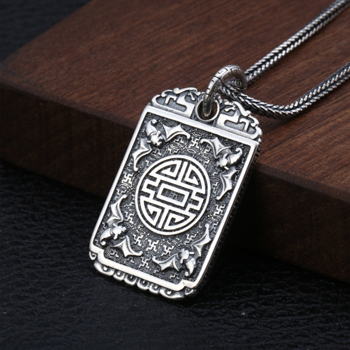 Real Solid 925 Sterling Silver Pendants Mythical Beast Wealth Pattern Jewelry