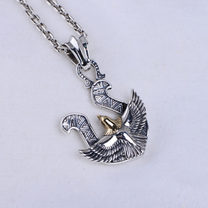 Mens Real Solid 925 Sterling Silver Pendants Animal Eagle Spread Wings U Jewelry