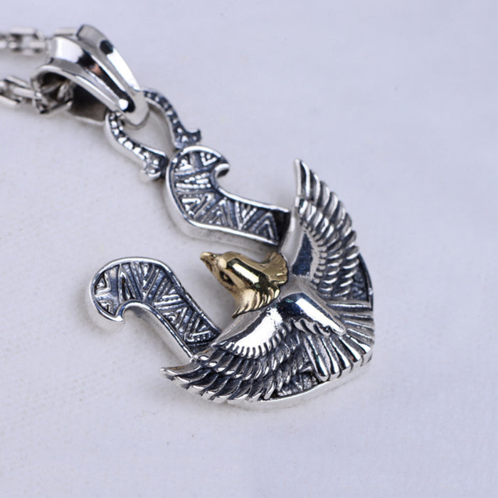 Mens Real Solid 925 Sterling Silver Pendants Animal Eagle Spread Wings U Jewelry