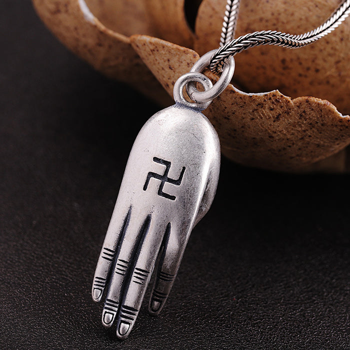 Real Solid 925 Sterling Silver Pendants Hand Protection Jewelry