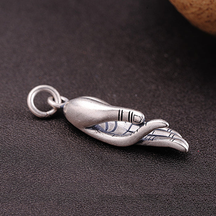 Real Solid 925 Sterling Silver Pendants Hand Protection Jewelry