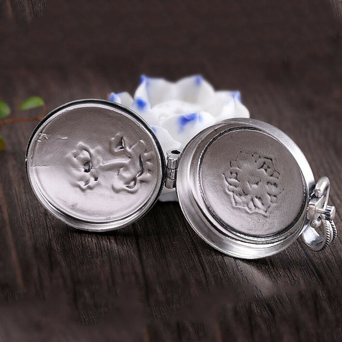 Real Solid 999 Pure Silver Pendants Animals Flowers Fish Lotus Lection Can Open Jewelry