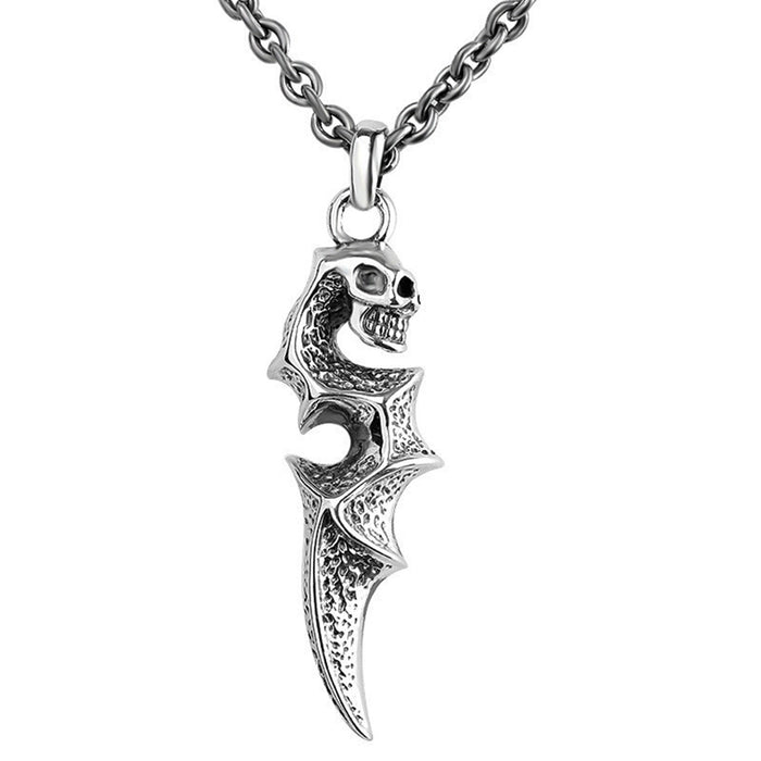 Men's Real Solid 925 Sterling Silver Pendants Skull Hippocampus Punk Jewelry
