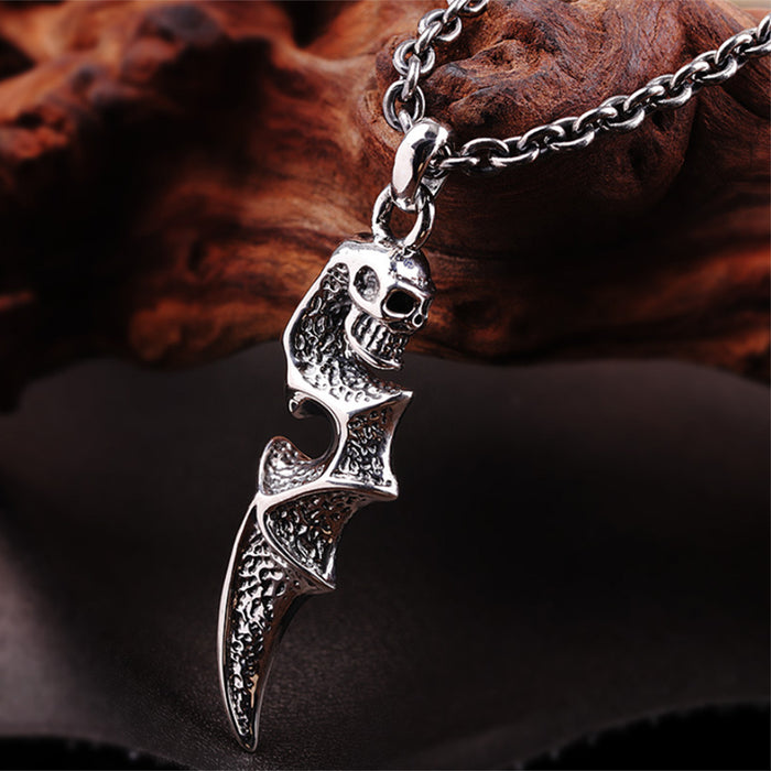 Men's Real Solid 925 Sterling Silver Pendants Skull Hippocampus Punk Jewelry
