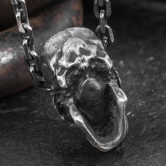Men's Real Solid Pure 999 Sterling Silver Pendants Skeletons Skulls Devil Punk Jewelry