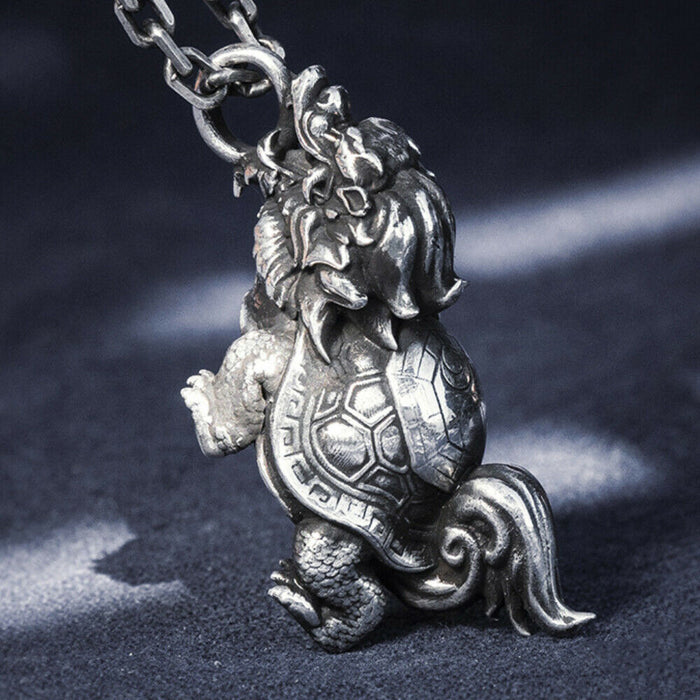 Real Solid 999 Sterling Silver Pendants Bi Xi Mythical Animal Jewelry