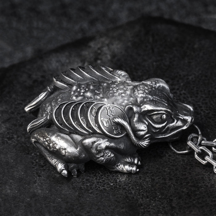Real Solid 999 Sterling Silver Pendants Coin Bufo periglene Cicada Mythical Animal Jewelry