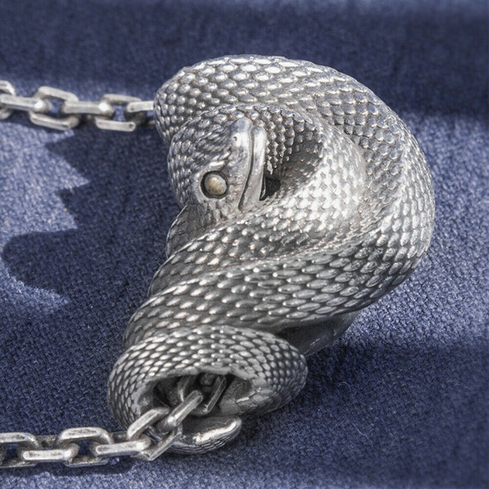 999 Sterling Silver Pendants Snake Animal Jewelry