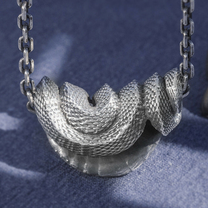 999 Sterling Silver Pendants Snake Animal Jewelry