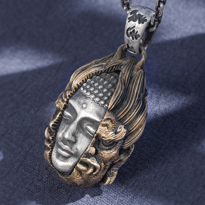 Real 999 Sterling Silver Pendants Buddha Devil Jewelry
