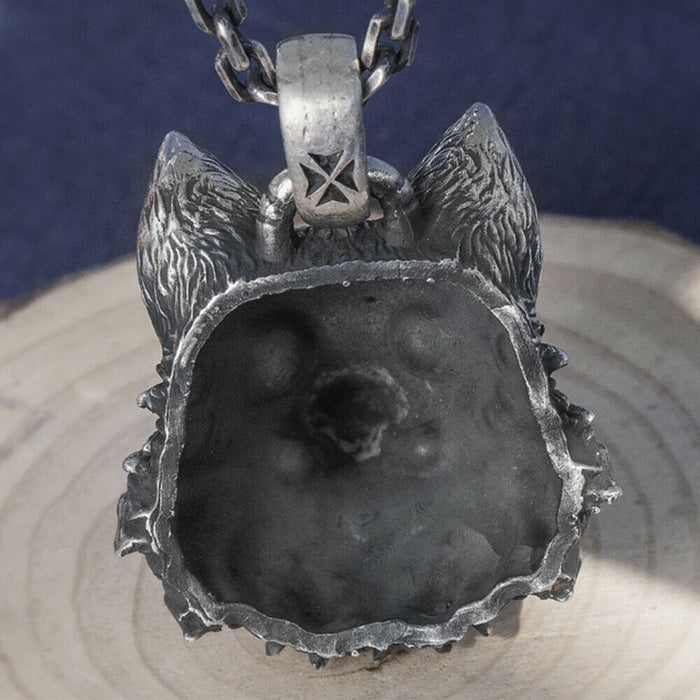 Real Solid 999 Sterling Silver Pendants Fox Head Animal Fashion Jewelry