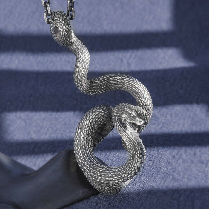 Real Solid 999 Sterling Silver Pendants Zodiac Snake Fashion Jewelry