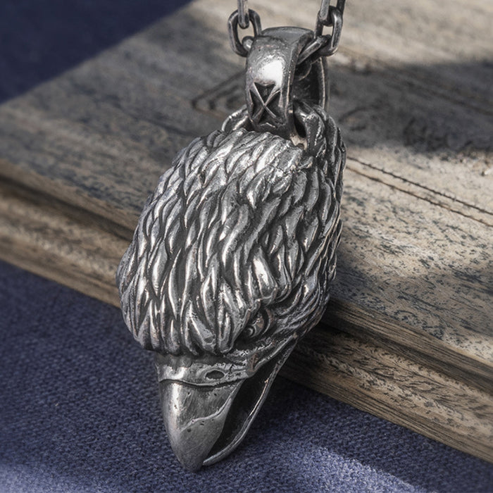 Real Solid 999 Sterling Silver Pendants Animal Eagle Head Animal Bird Jewelry
