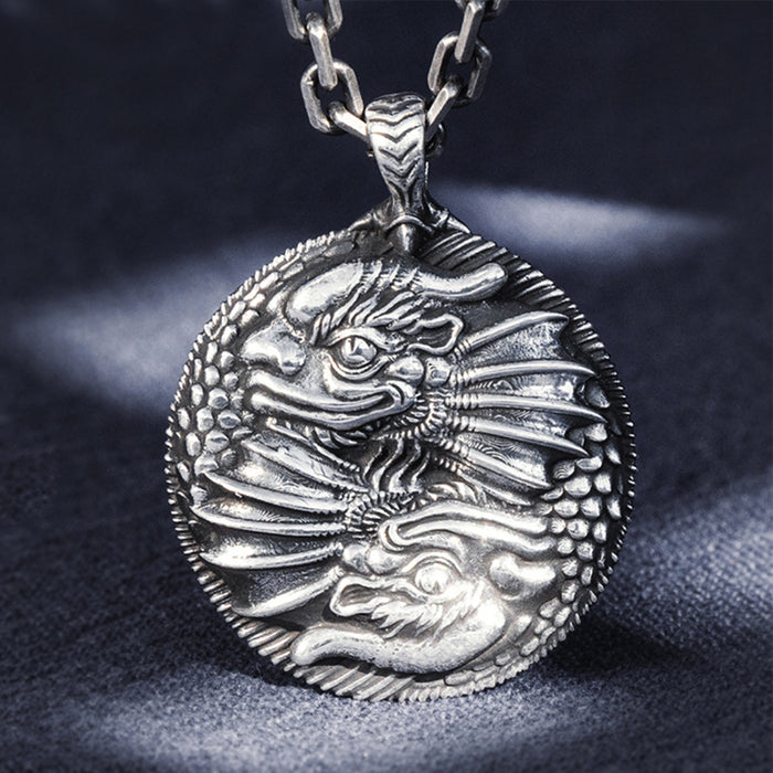 Real Solid 999 Sterling Silver Pendants Yin Yang Monster Fish Animal Jewelry