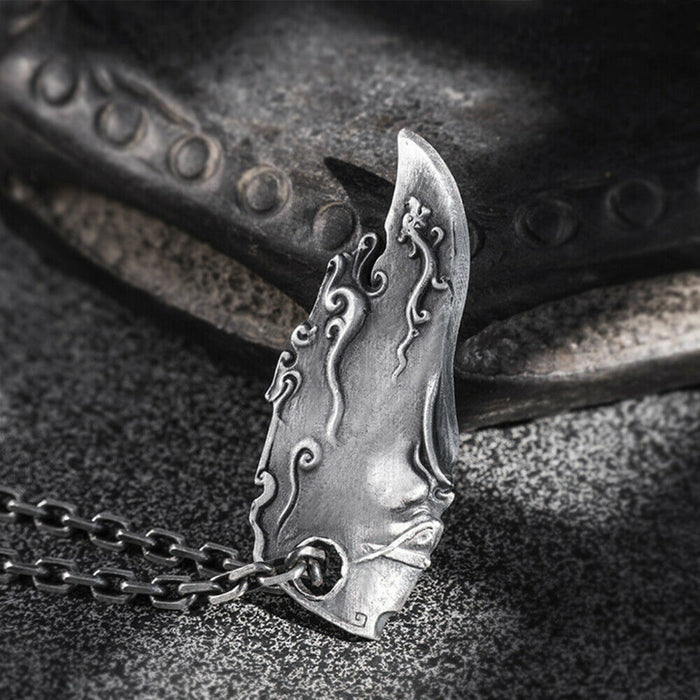 Men's Real Solid 999 Sterling Silver Pendants Knife Auspicious Cloud Fashion Jewelry