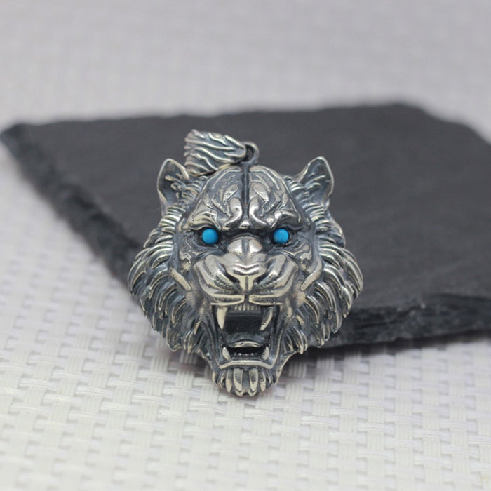 Men's Real Solid 925 Sterling Silver Pendants Jewelry Lion Head Animal Fashion Jewelry