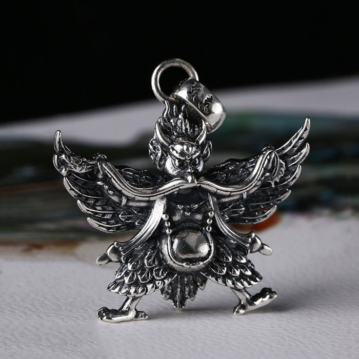 Real Solid 925 Sterling Silver Pendants Bird Animal Om Mani Padme Hum Men Jewelry