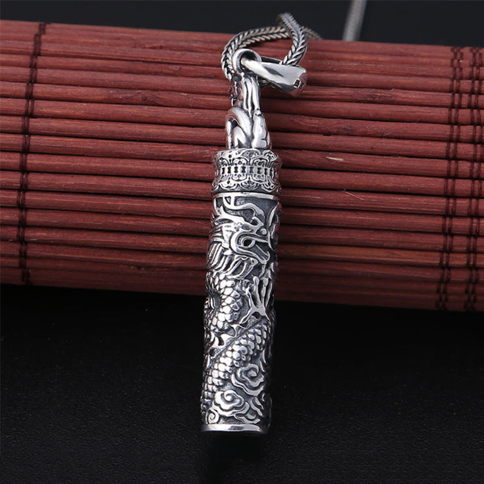 Real Solid 925 Sterling Silver Pendants Animals Dragon Barrel Box Can Open Fashion Jewelry