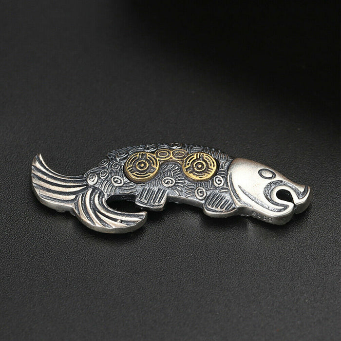 Real Solid 925 Sterling Silver Pendants Fish Animal Evil Eye Fashion Jewelry