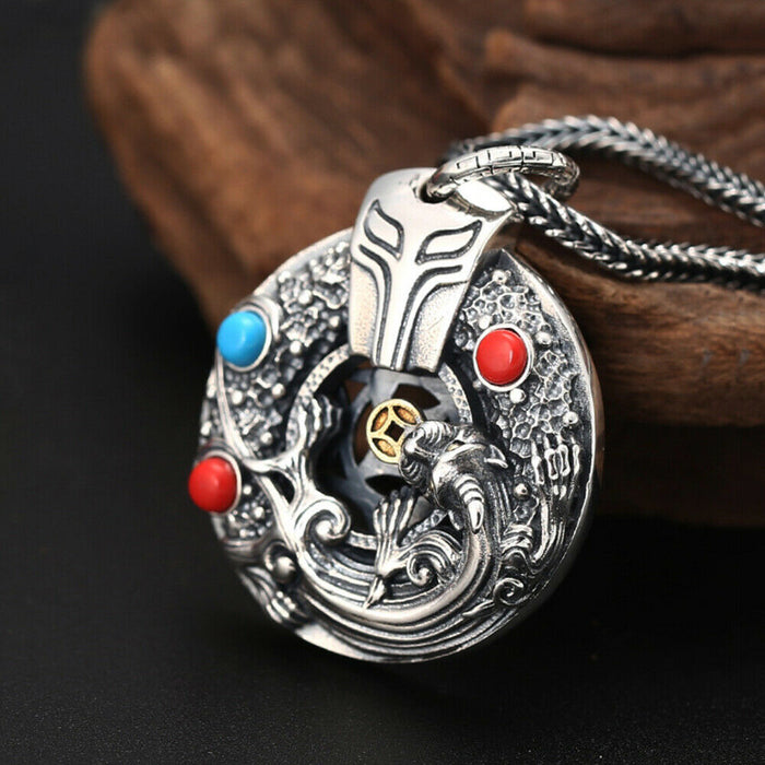 Real Solid 925 Sterling Silver Pendants Brave Troops Coin Pierced Fashion Jewelry