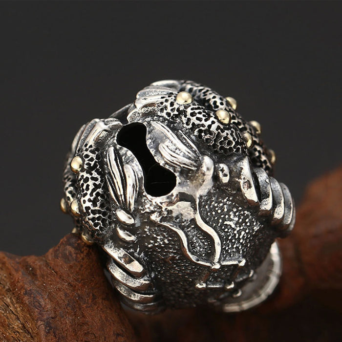 Real Solid 925 Sterling Silver Pendants Toad Bell Coin Wealth Animal Fashion Jewelry