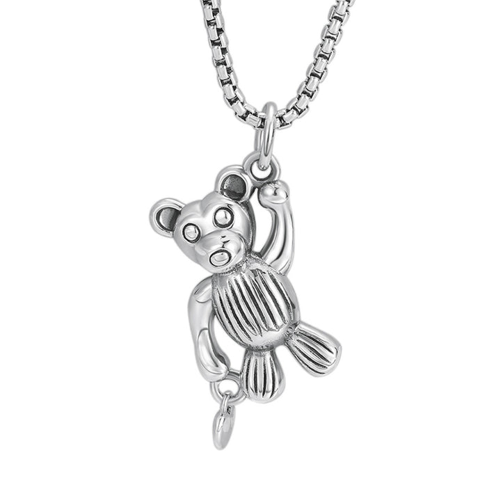 Real Solid 925 Sterling Silver Pendants Animal Bear Love & Hearts Fashion Jewelry