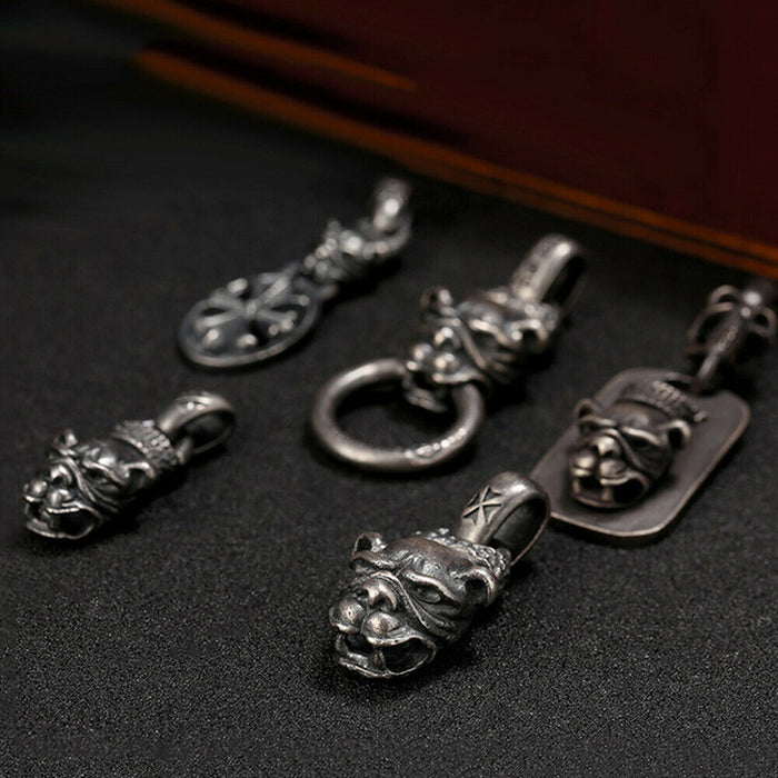Real Solid 925 Sterling Silver Pendants Dog Head Cross Skull Crown Men Fashion Jewelry