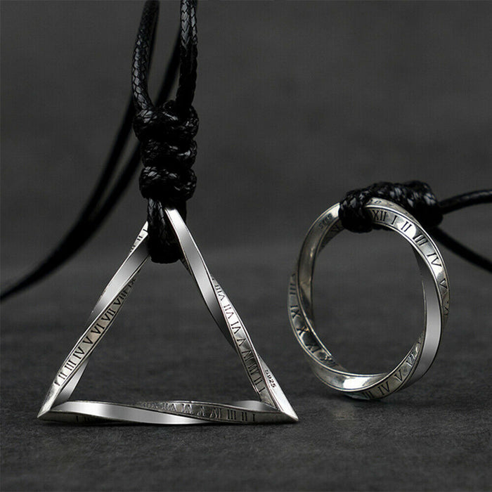 Real Solid 925 Sterling Silver Mobius band Pendants Amulet Fashion Couples Jewelry