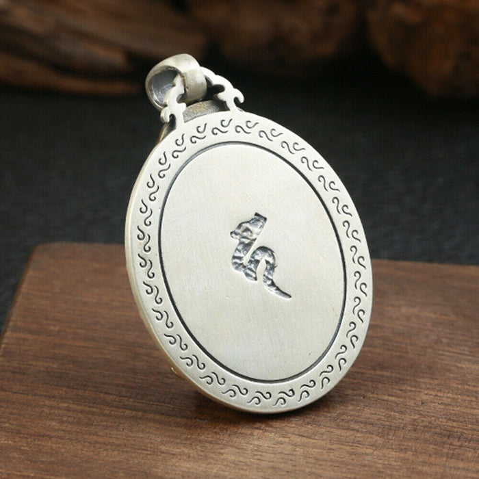 Real Solid 925 Sterling Silver Pendants Buddha Amulet kshitigarbha Fashion Jewelry