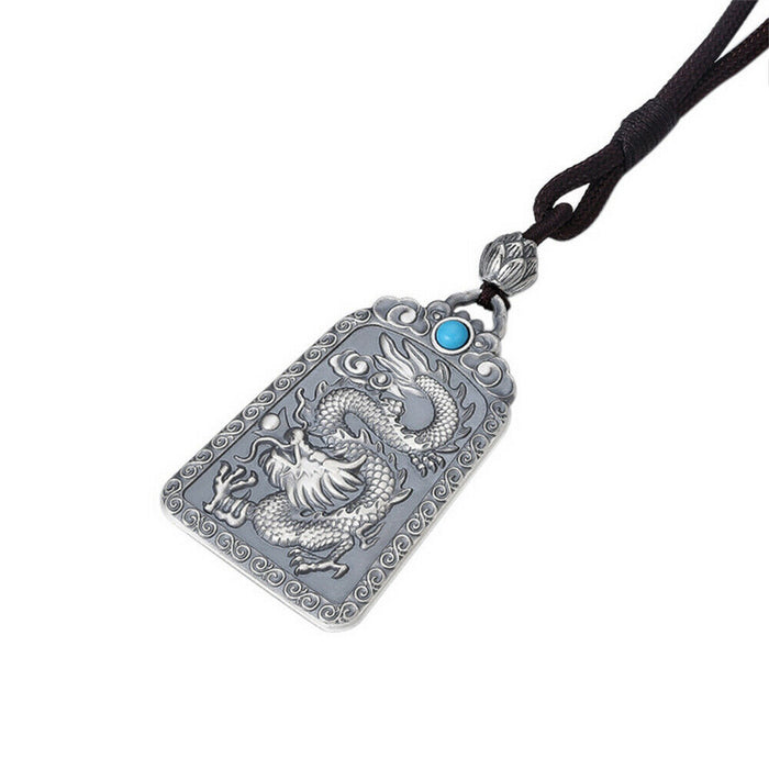 Real Solid 999 Fine Silver Pendants Dragon Lotus Auspicious Cloud Amulet Fashion Jewelry