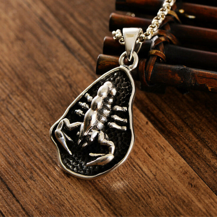 Real Solid 925 Sterling Silver Pendants Scorpion Cellular Men Fashion Jewelry