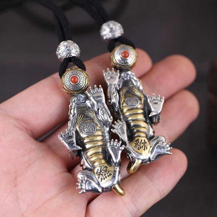 Real Solid 925 Sterling Silver Pendants PiXiu Mythical Animal Wealth Men Fashion Jewelry